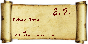 Erber Imre névjegykártya